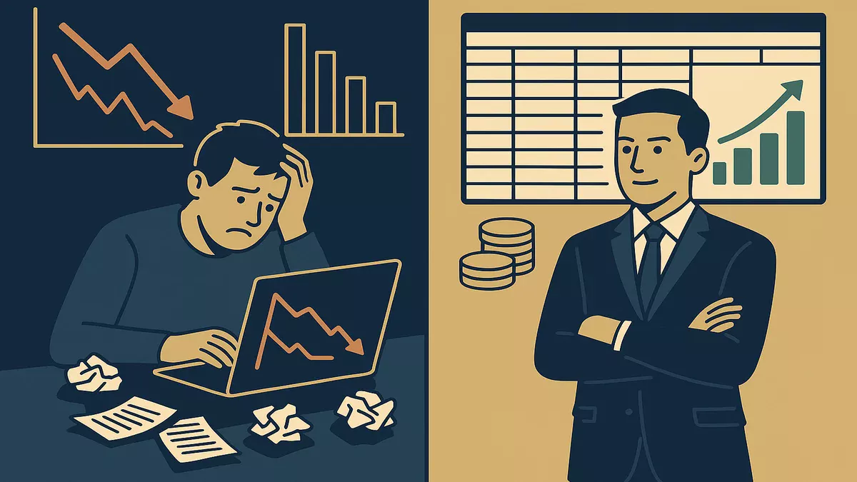 Estrategia profesional de gestión de bankroll para seguir tipsters comparando pérdidas caóticas versus ganancias organizadas