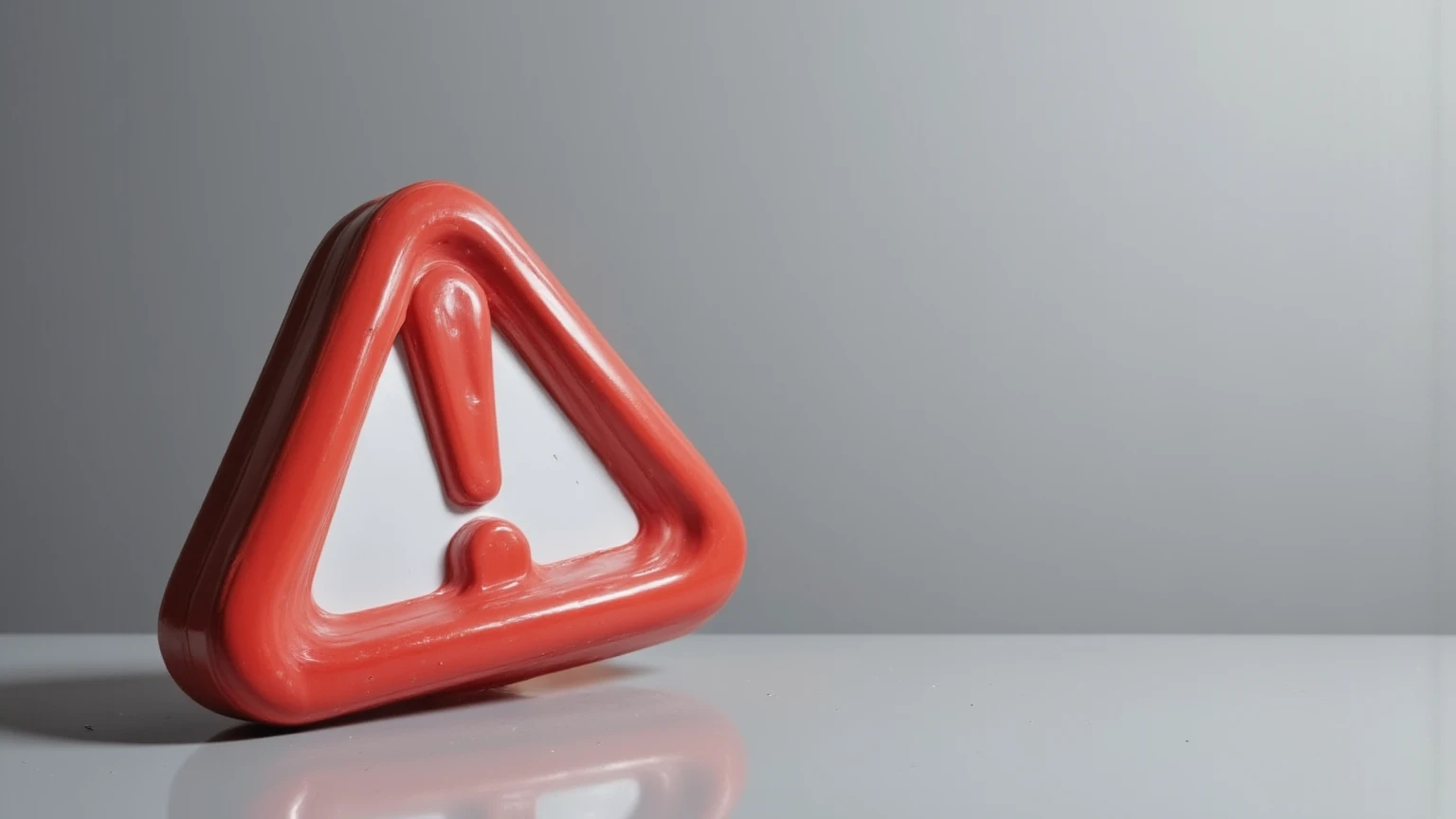 Señal de advertencia triangular roja sobre fondo neutro