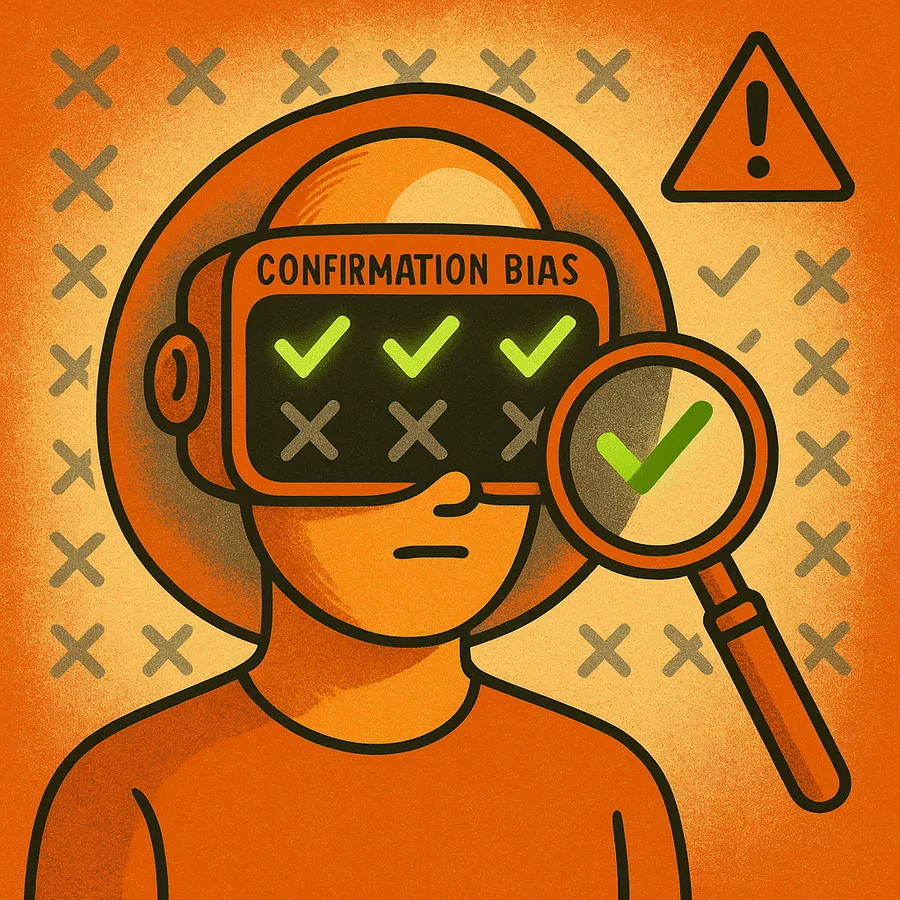Sesgo de confirmaci&oacute;n y memoria selectiva al seguir tipsters mostrando percepci&oacute;n distorsionada
