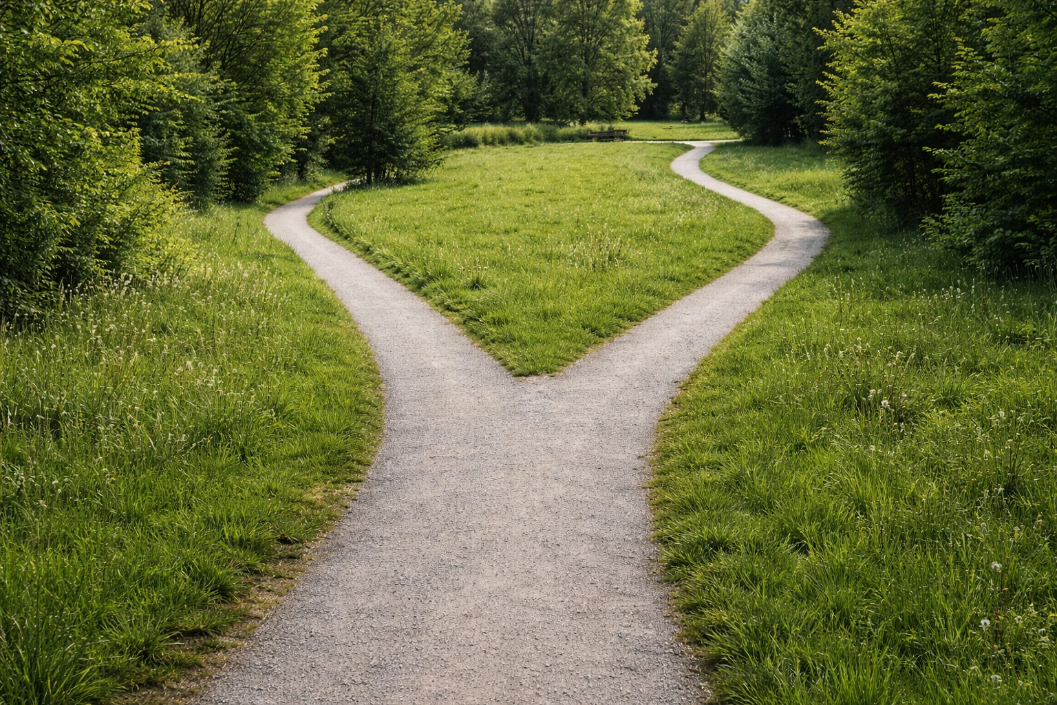 Dos caminos diferentes que convergen representando distintos enfoques